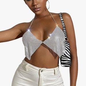Rhinestone body chain bralette top. Fits like a small/medium